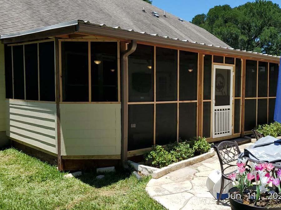 Enclosed porchess installation company for commercial and residential properties in Bastrop Texas