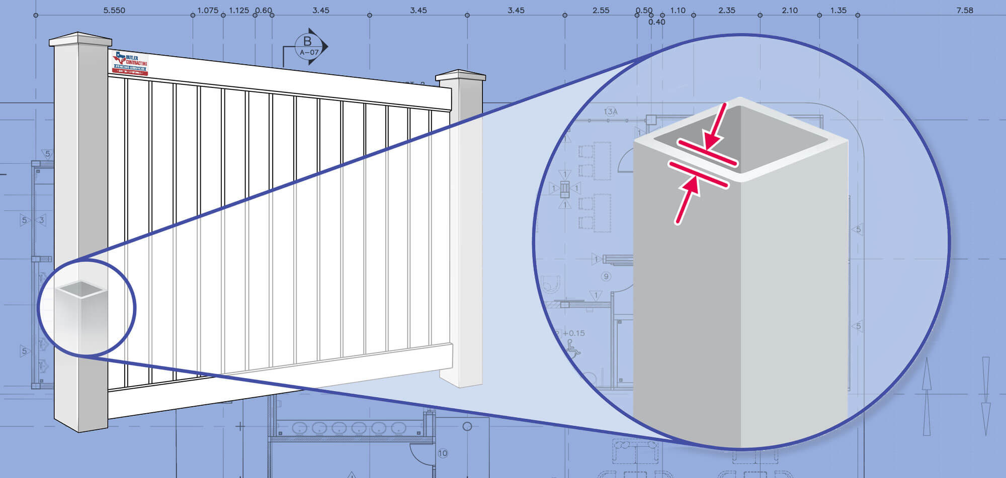 Vinyl fence contractor in Bastrop County