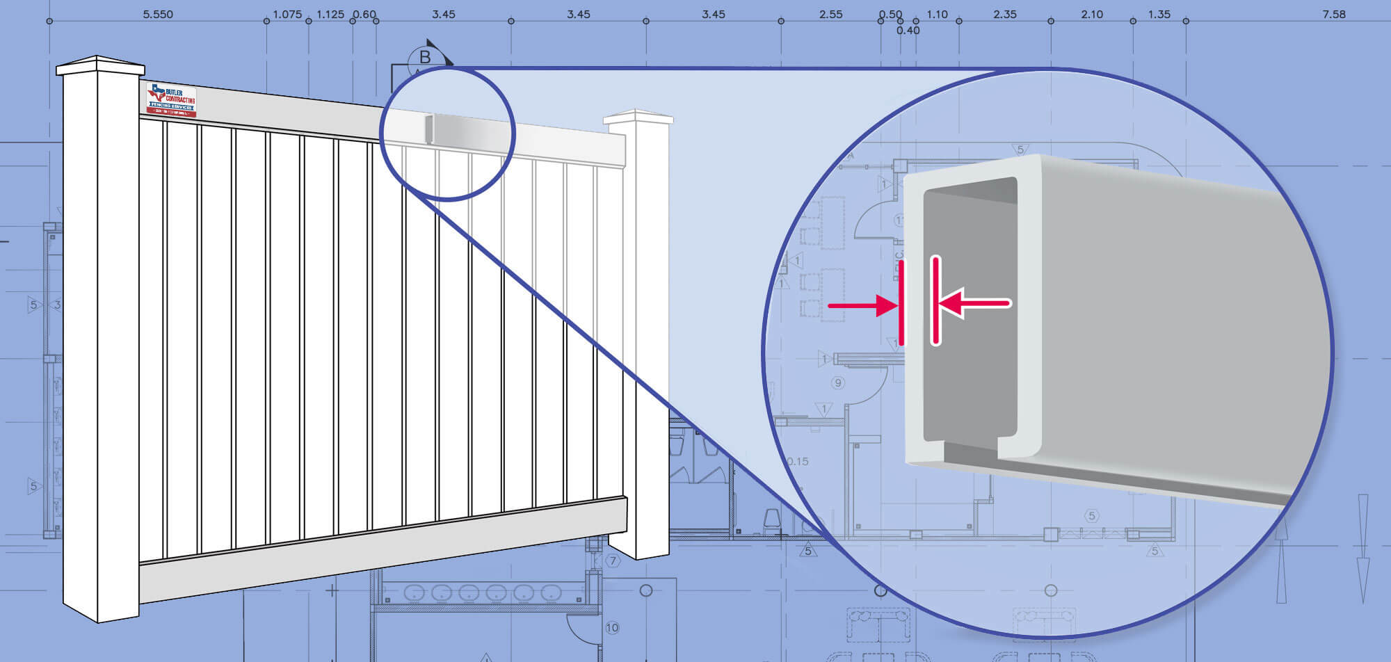 Vinyl fence contractor in Bastrop County