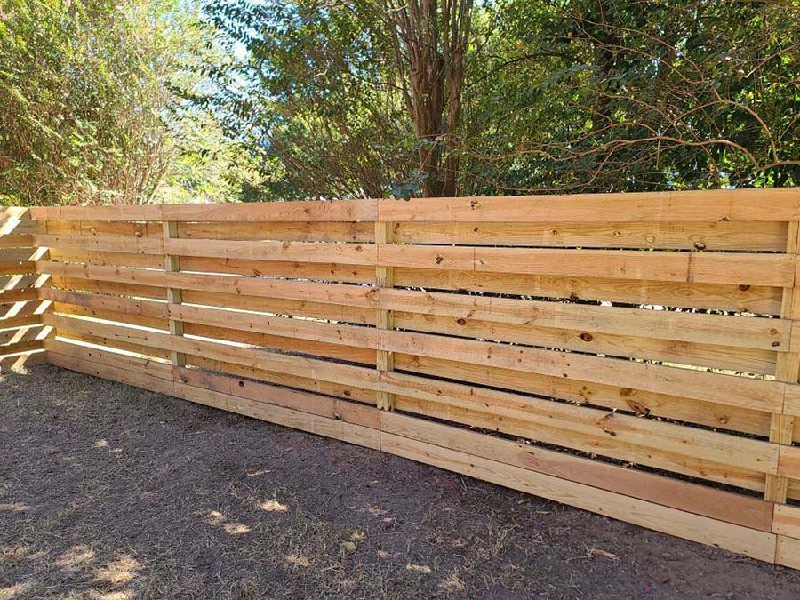 Bastrop TX Shadowbox style wood fence